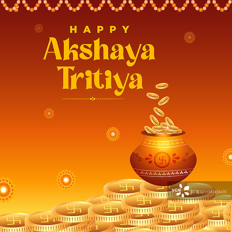 Akshaya Tritiya节快乐banner设计图片素材