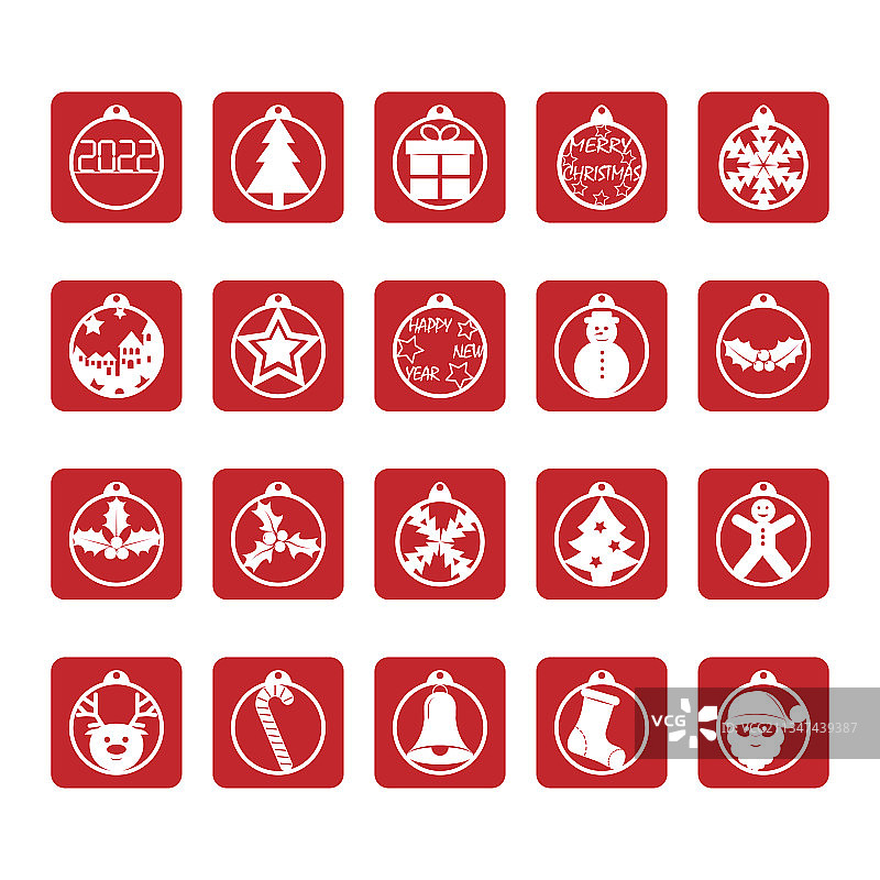 圣诞节和新年设计图标合集图片素材