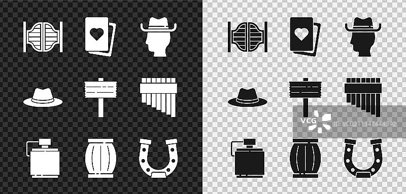 酒吧门、扑克牌、牛仔元素合集图片素材