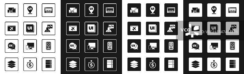UI或UX设计网站模板显示器图片素材