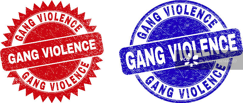 团伙暴力圆形花型印章图片素材