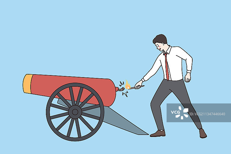 大炮和炮手创意概念图片素材