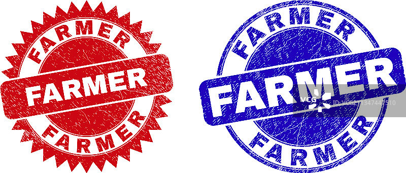 带有腐蚀效果的农民圆形花结水印图片素材