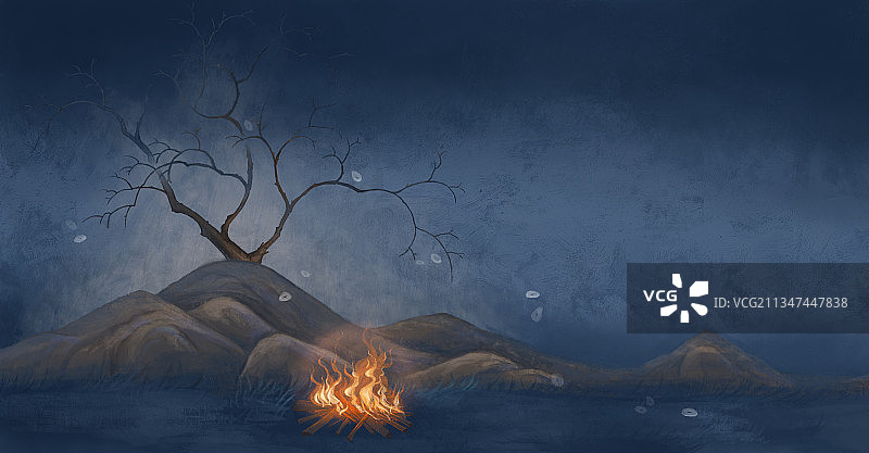 夜晚的孤单图片素材