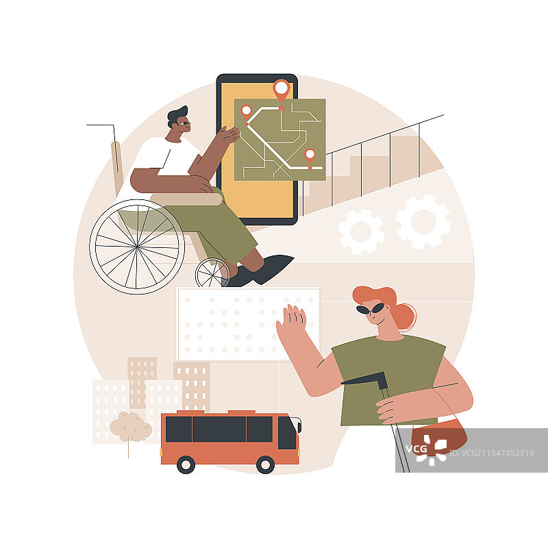 无障碍环境设计抽象概念图片素材