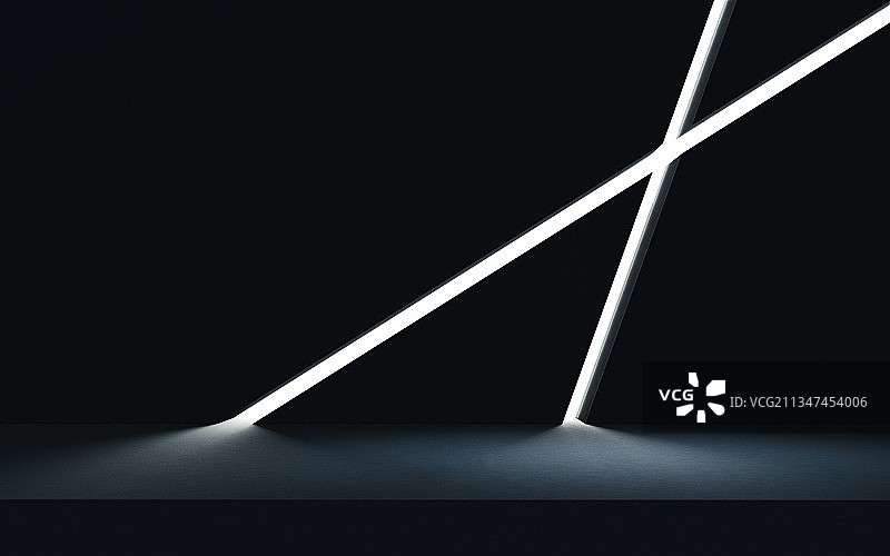 黑暗的空间与裂缝里的光线 3D渲染图片素材