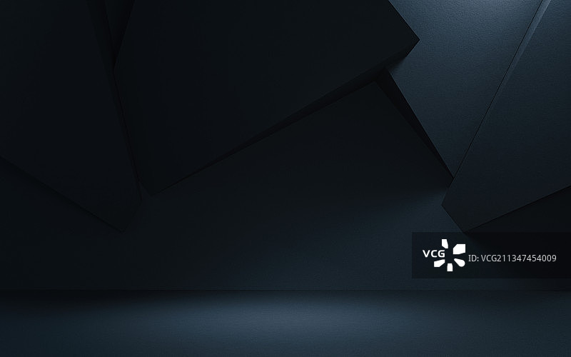 黑暗的空间与空地面 3D渲染图片素材