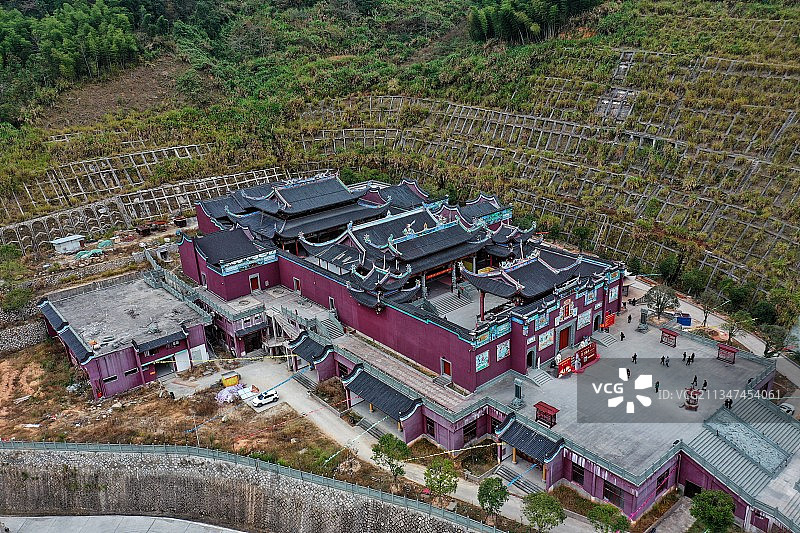 福建古田临水宫航拍图片素材