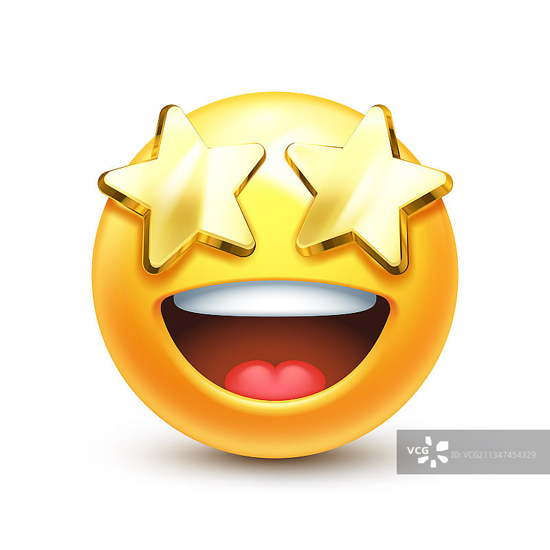 星星眼表情符号图片素材
