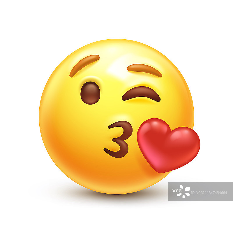 亲吻表情符号图片素材