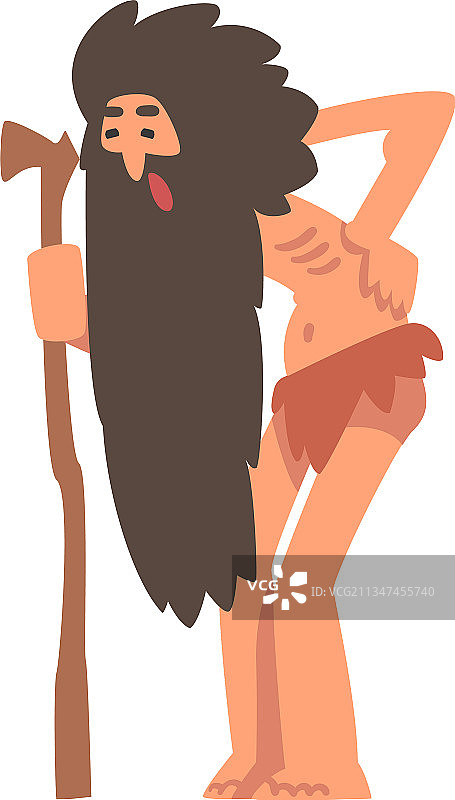 石器时代的原始老人角色图片素材
