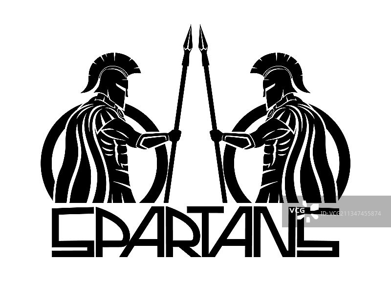斯巴达勇士与长矛盾牌图片素材