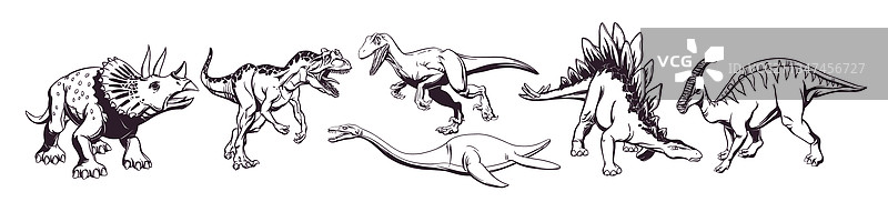 手绘卡通恐龙图案图片素材