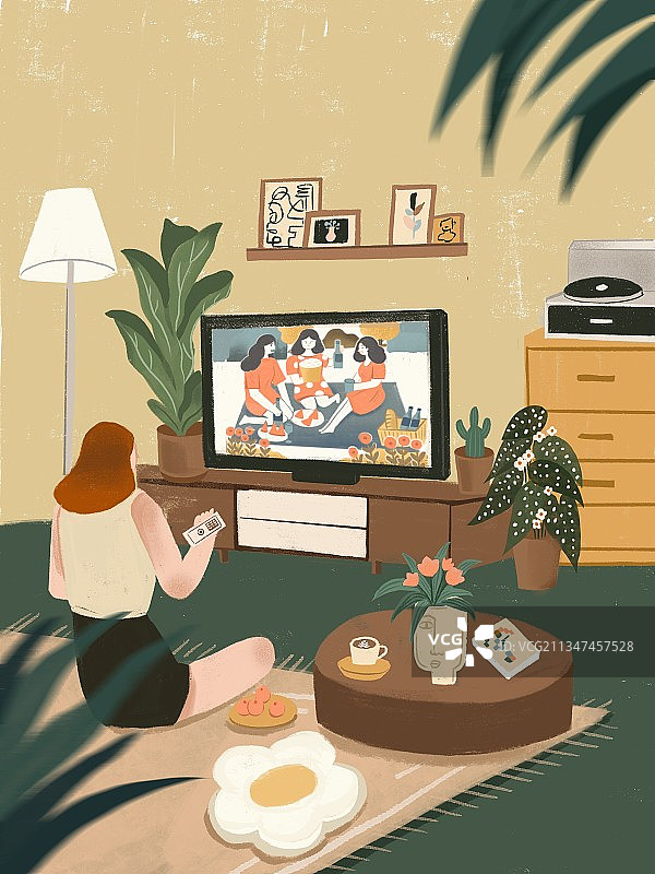 宅家追剧图片素材