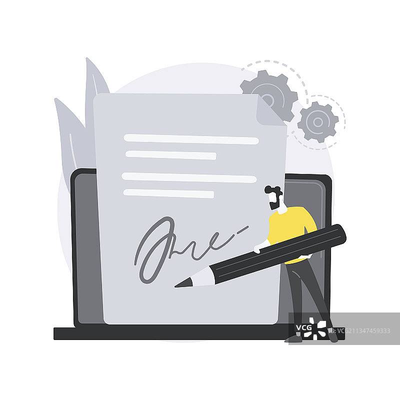 电子签名概念抽象图片素材