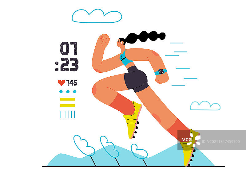 户外跑步锻炼的女性图片素材