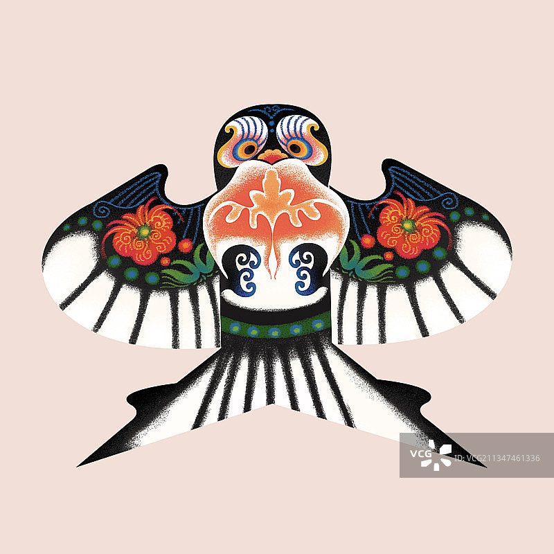 春天燕子风筝插画元素图片素材