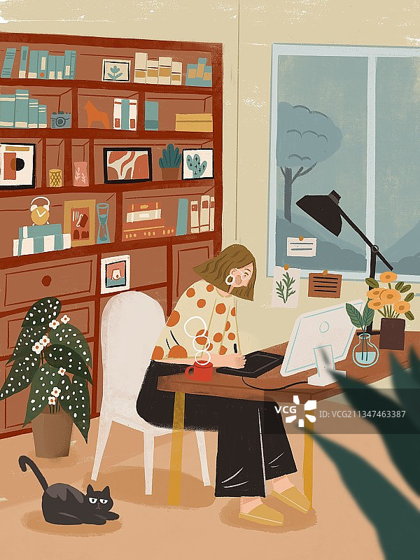 居家工作图片素材