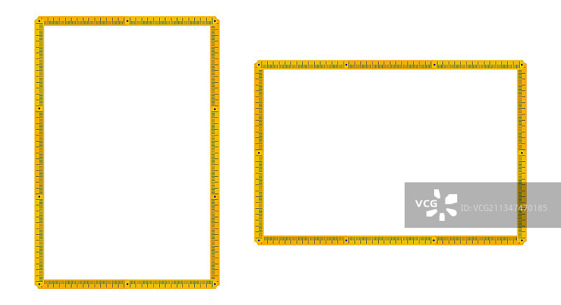 垂直和水平框架折叠尺图片素材