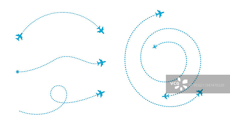 飞机航线路径图标图片素材
