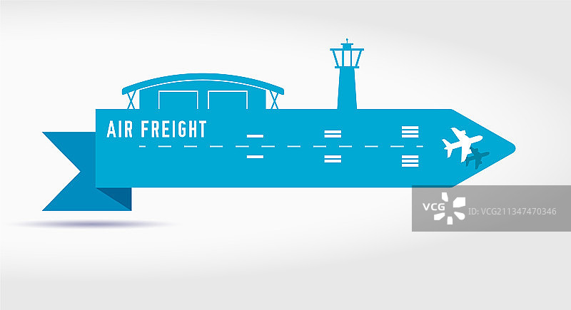 航空货运服务和货运剪纸彩带图片素材