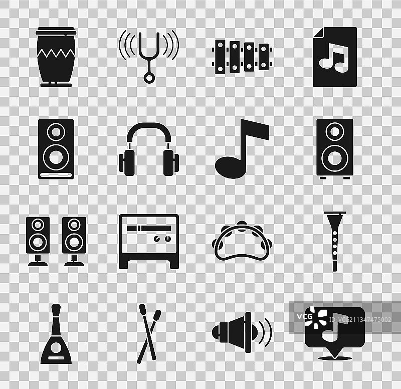 音乐符号单簧管立体声扬声器图片素材