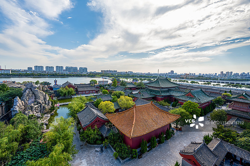 中国河南开封开封府高视角全景图片素材