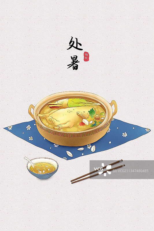 香喷喷的砂锅百合鸭图片素材