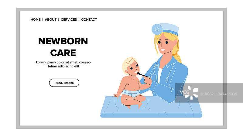 诊所办公室里的新生儿护理女护士图片素材