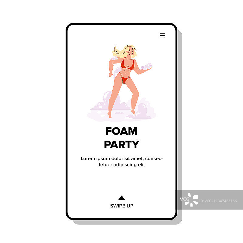 享受泡沫派对的年轻女人图片素材