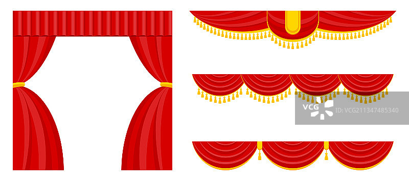舞台上的带帷幔的窗帘图片素材