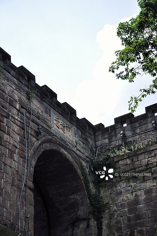 重庆通远门城墙遗址公园图片素材