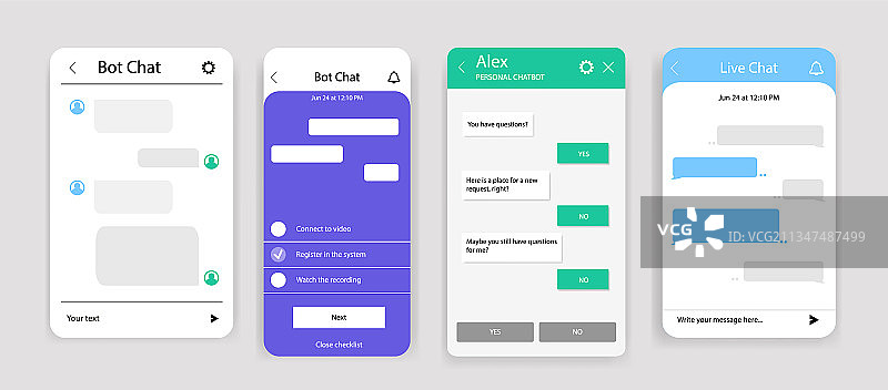 网站聊天机器人对话窗口图片素材