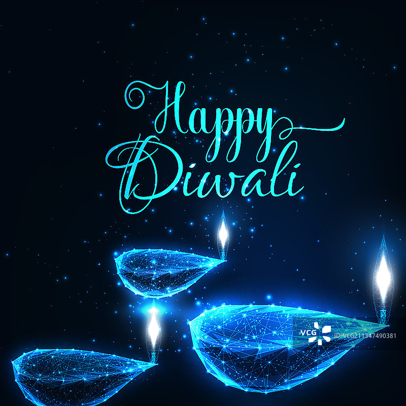 抽象数字排灯节快乐节日问候图片素材