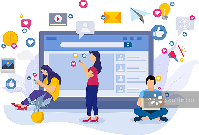 员工进行社交媒体营销图片素材