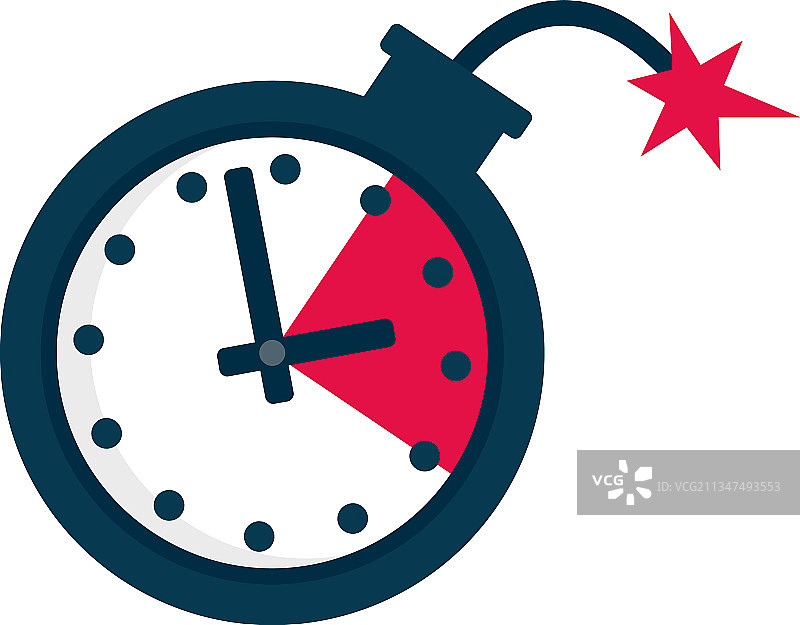 截止时间炸弹扁平图标图片素材