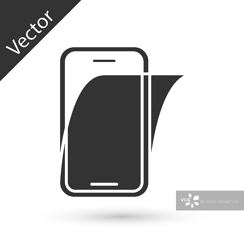 灰色玻璃手机屏幕保护膜图标图片素材