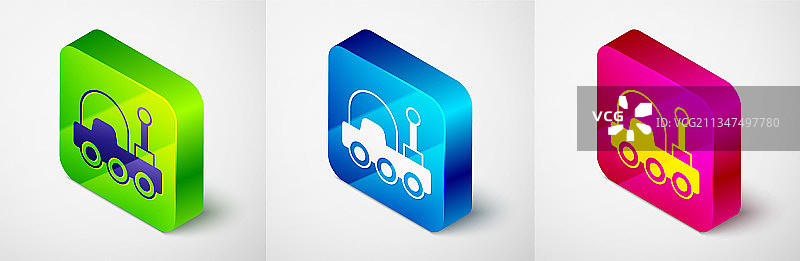 2.5D灰色背景火星探测车图标图片素材