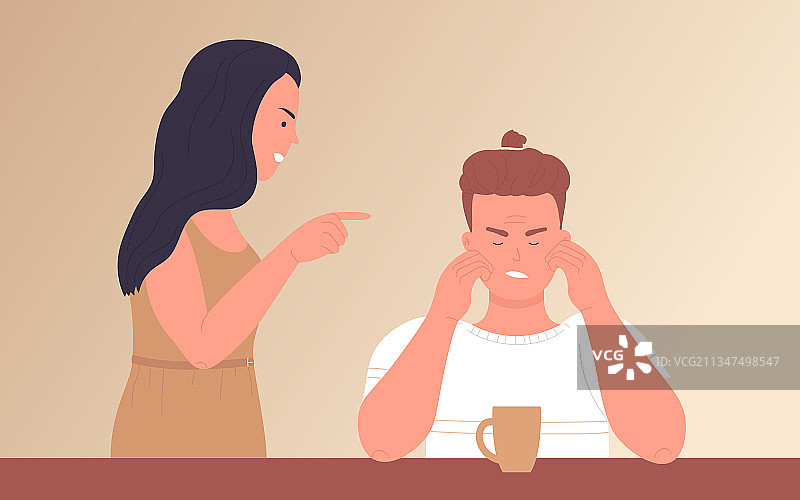 生气的夫妇正在争吵图片素材