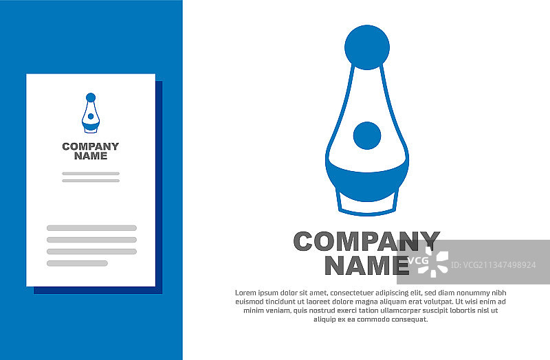 白色背景上隔离的蓝色烧酒瓶图标图片素材