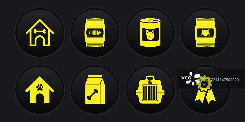 宠物包犬舍爪印食品套装图片素材