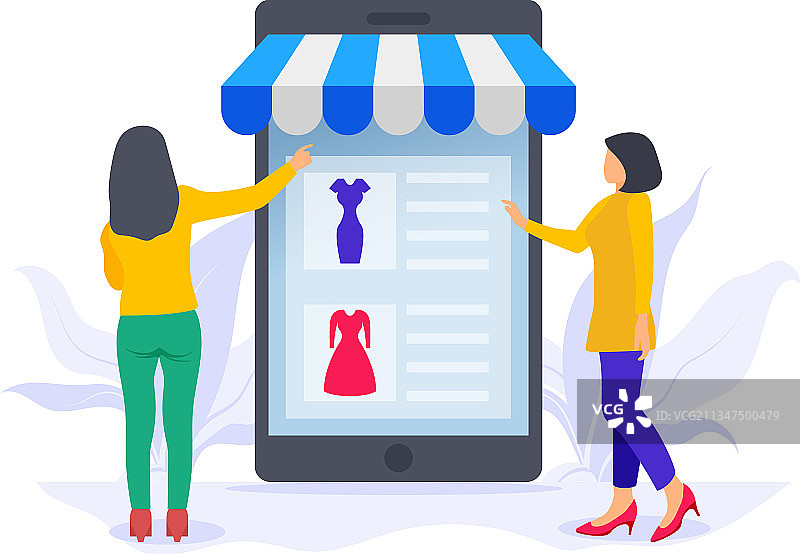 女孩们正在网上购物图片素材