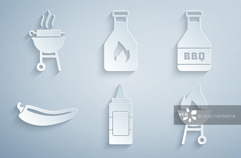 芥末酱瓶、番茄酱与辣椒图片素材