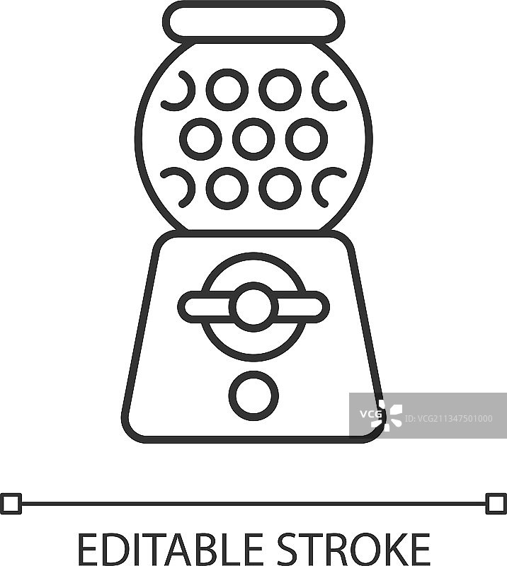 泡泡糖机线性图标图片素材