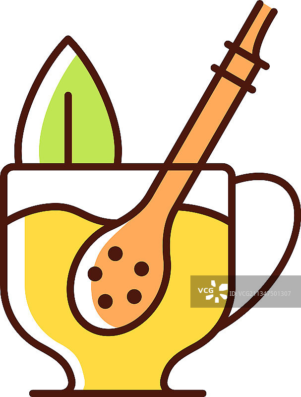 马黛茶吸管RGB颜色图标图片素材