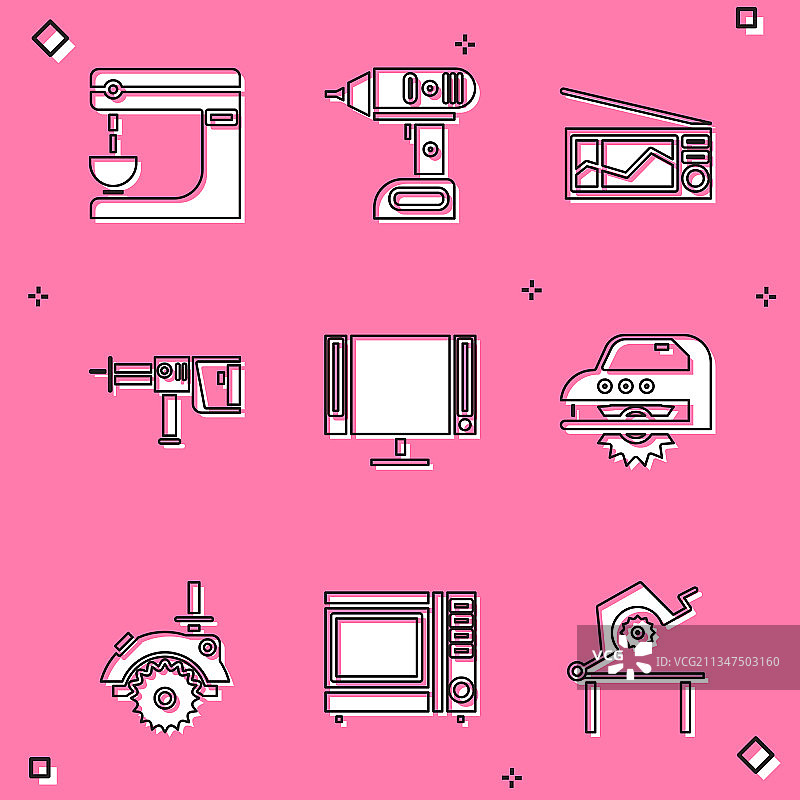 电动搅拌器无线螺丝刀收音机套装图片素材