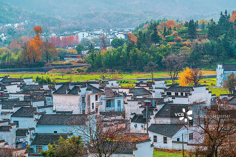 黟县卢村秋色图片素材