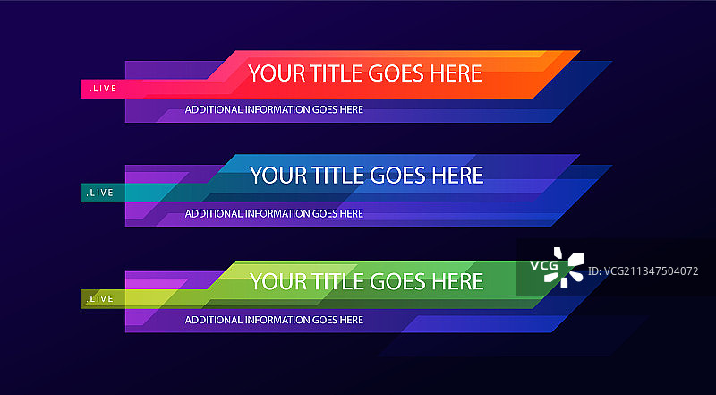 彩色新闻下方三行字幕直播标志包图片素材