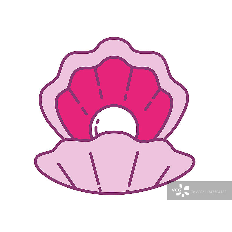 带有珍珠标志设计元素的打开的贝壳图片素材