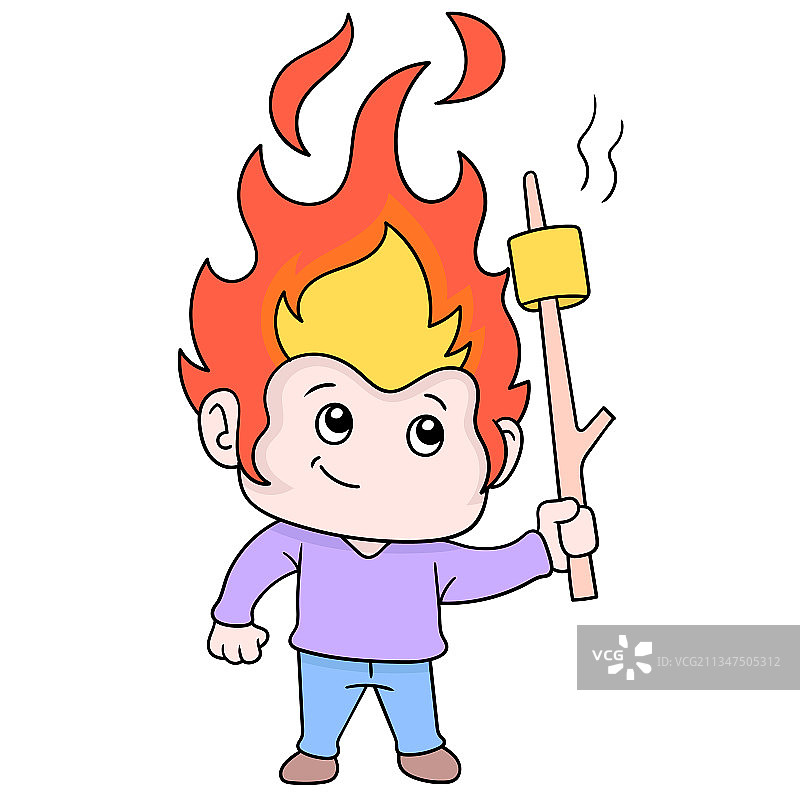 小朋友开派对烤棉花糖图片素材